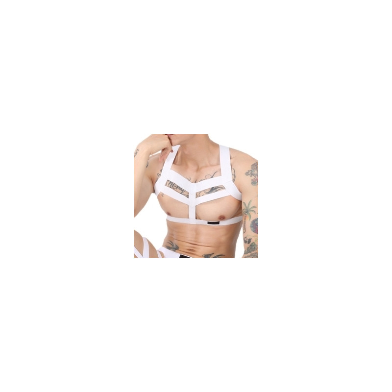 MenSexyWear Harnais élastique Multi Band Blanc